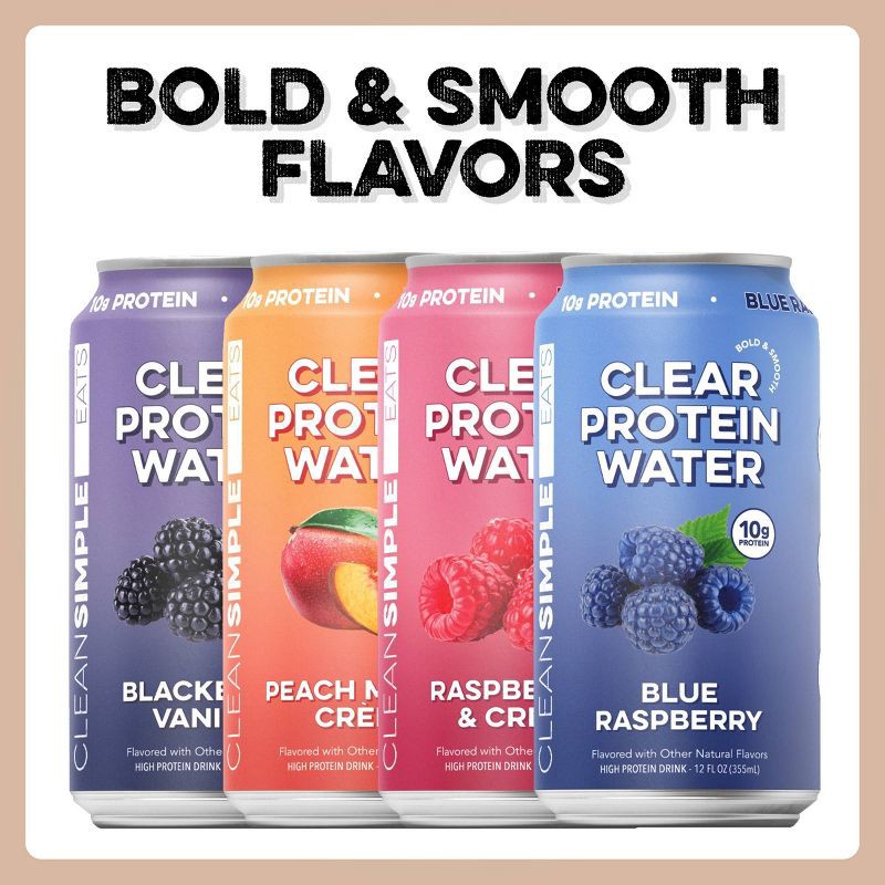 slide 8 of 9, Clean Simple Eats Clear 10g Protein Water Coconut Creme - 12 fl oz Can, 10 gram, 12 fl oz