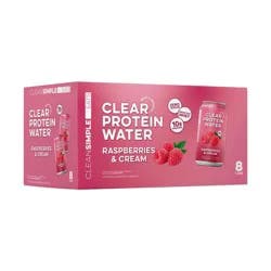 Clean Simple Eats Clear 10g Protein Water Raspberries & Cream - 8pk/12 fl oz Cans