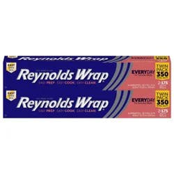 Reynolds Wrap Standard Aluminum Foil Twin Pack - 350 sq ft: BPA-Free, Protects Against Freezer Burn, Oven-Safe, Multipurpose