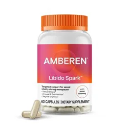 Amberen Libido Spark Menopause Dietary Supplement Capsules, Supports Sexual Desire, Arousal and Satisfaction, Vaginal Dryness During Intimacy - 60ct