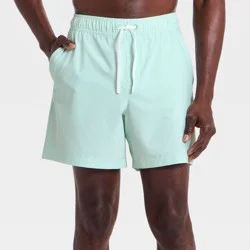 Men's Seersucker Hybrid Shorts - All In Motion™ Light Teal Green XL