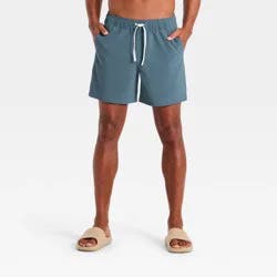 Men's Seersucker Hybrid Shorts - All In Motion™ Blue L