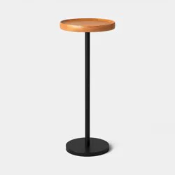 Metal and Wood Round Drink Table Brown - Room Essentials™ Fully Assembled