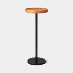 Metal and Wood Round Drink Table Brown - Room Essentials™ Fully Assembled