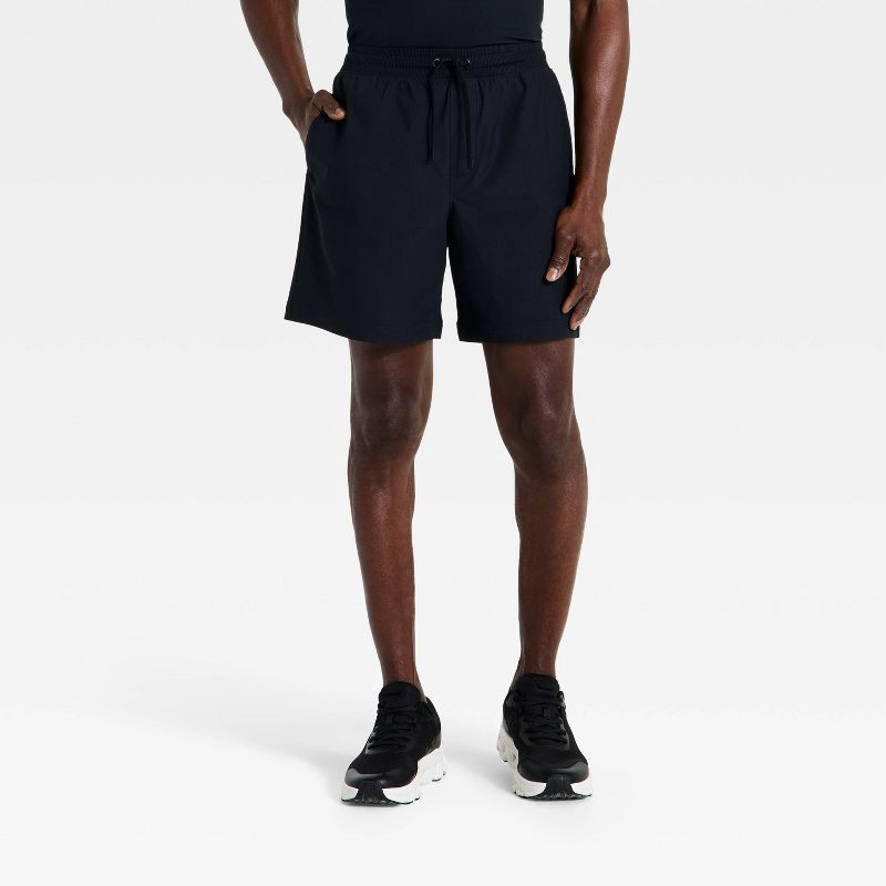 slide 1 of 3, Men's 360 Lifestyle Drawstring Shorts - All in Motion™ Black L, 1 ct