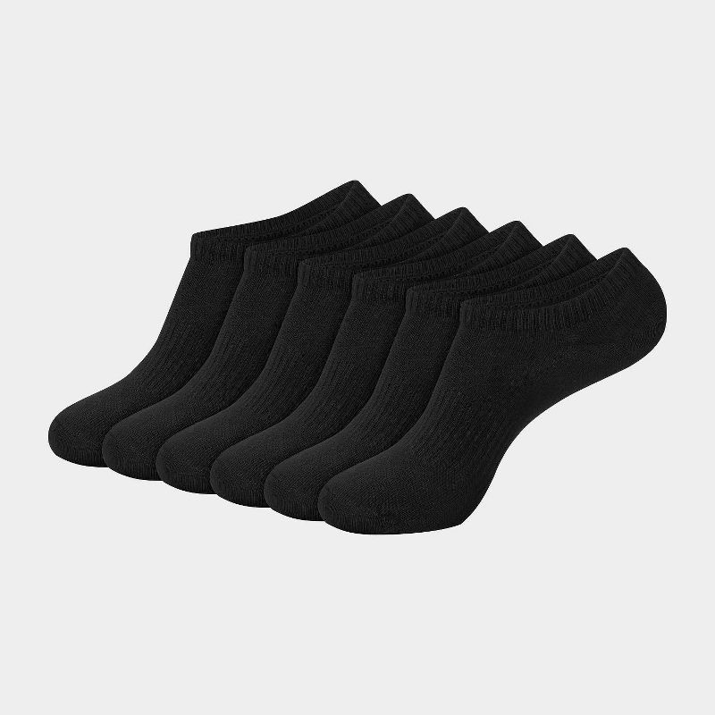 slide 1 of 5, Hanes Premium Women's 6pk Cool Comfort Breathable No Show Socks - Black 5-9, 6 ct