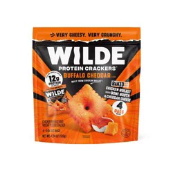 WILDE 12g On the Go Snacks Protein Crackers - Buffalo Cheddar - 1.06oz/4ct: Ready to Eat, Net Weight 4.24 oz