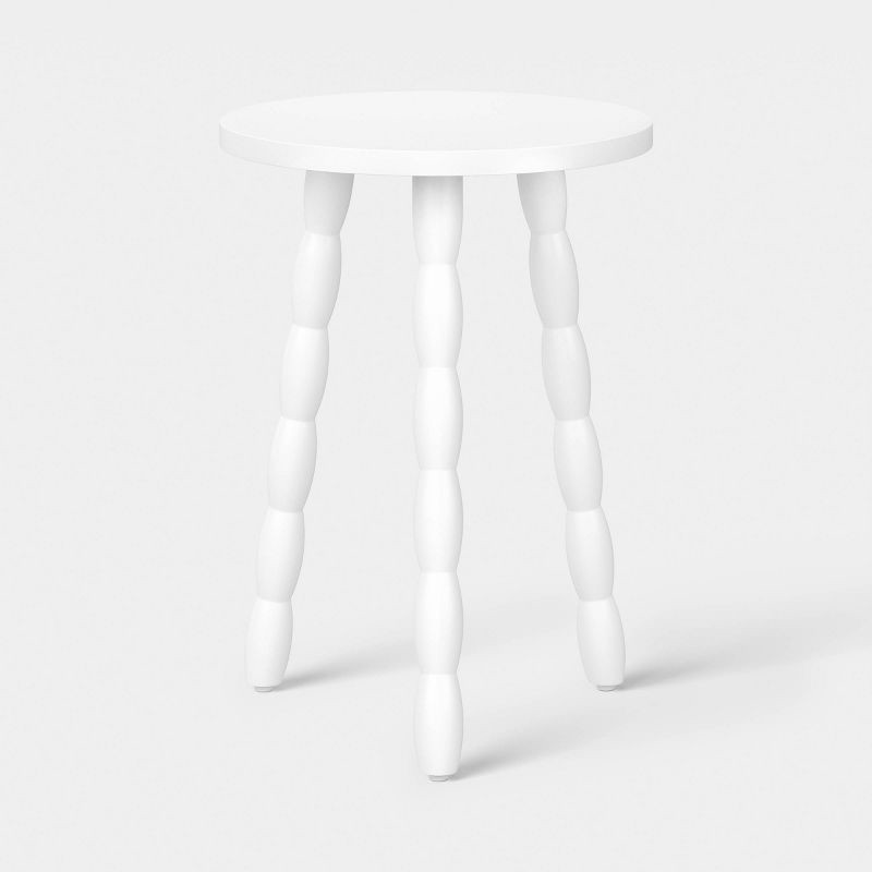 slide 1 of 4, Room Essentials Bobbin Turned Wood Side Table White - Fully Assembled, 1 ct