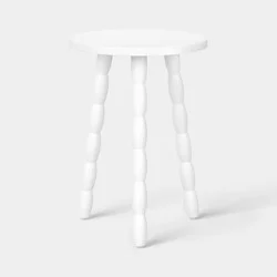 Room Essentials Bobbin Turned Wood Side Table White - Fully Assembled