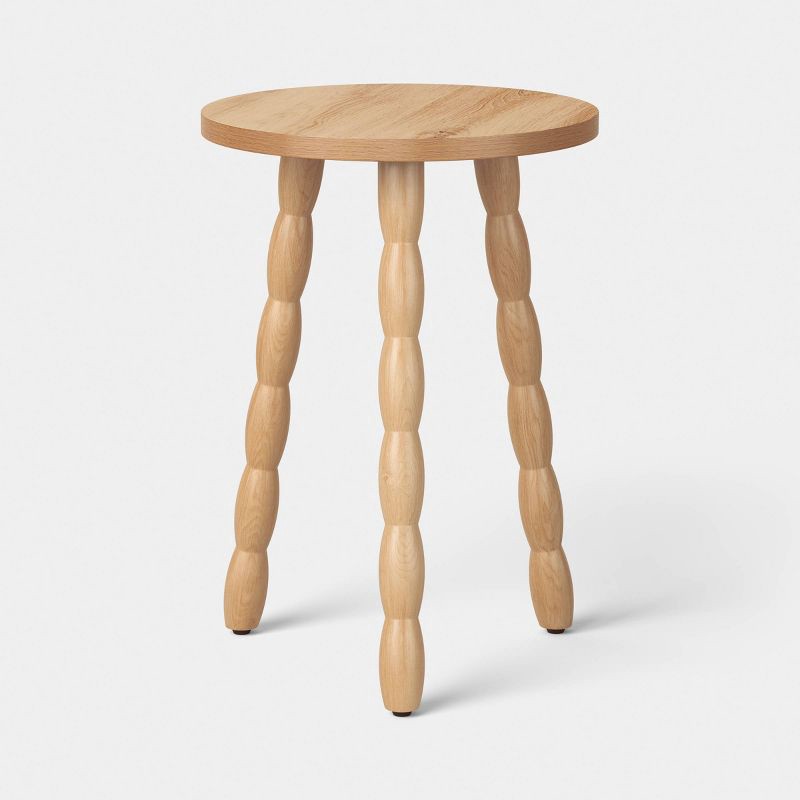 slide 1 of 4, Room Essentials Bobbin Turned Wood Side Table Natural - Fully Assembled, 1 ct