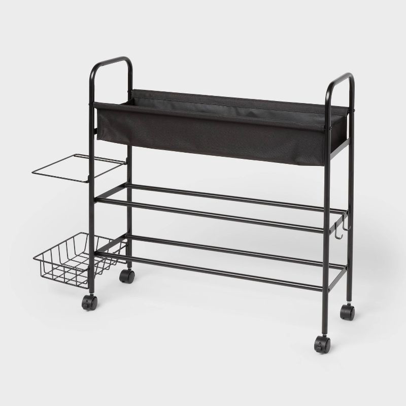 slide 1 of 3, Sports Storage Multipurpose Rolling Cart Black - Brightroom™, 1 ct