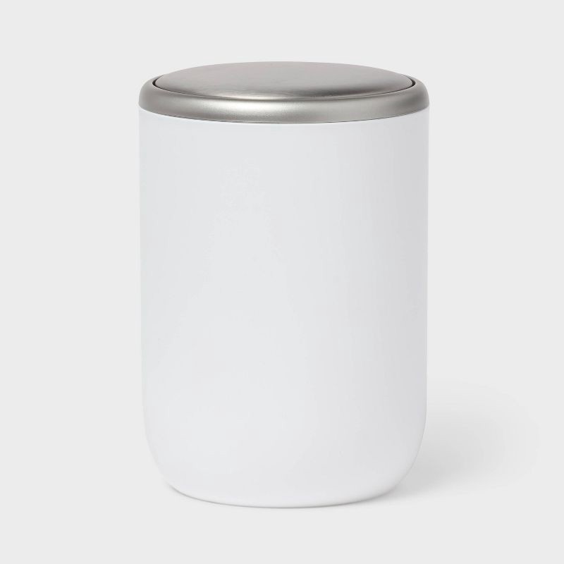 slide 1 of 3, Small Stainless Desktop Wastebasket White - Brightroom™, 1 ct