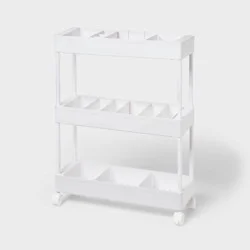 Narrow Rolling Cart with Accessories White - Brightroom™
