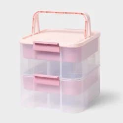 Building Brick Play Latching Stacking Storage Pink - Brightroom™