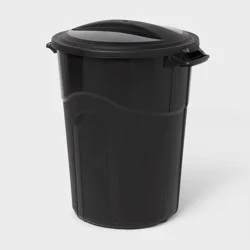 32gal Round Outdoor Waste Can Black - Brightroom™