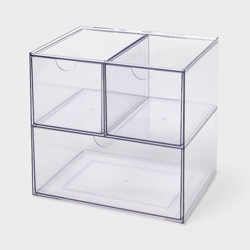 slide 1 of 3, 11" 3 Drawer Storage Clear - Brightroom™, 1 ct