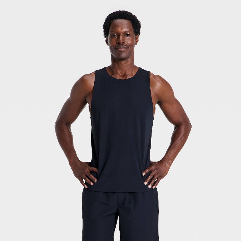 slide 1 of 3, Men's Elevated Run Tank Top - All In Motion™ Black L, 1 ct
