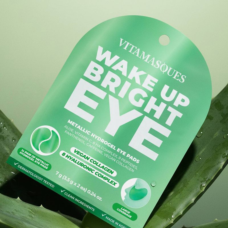 slide 3 of 4, Vitamasques Wake Up Bright Metallic Hydrogel Eye Pads - 0.24 oz, 0.24 oz