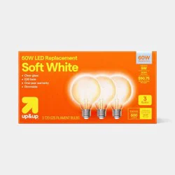 3pk G25 Clear Light Bulb Soft White - up&up™