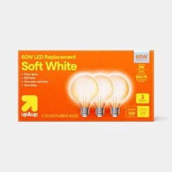 3pk G25 Clear Light Bulb Soft White - up&up™