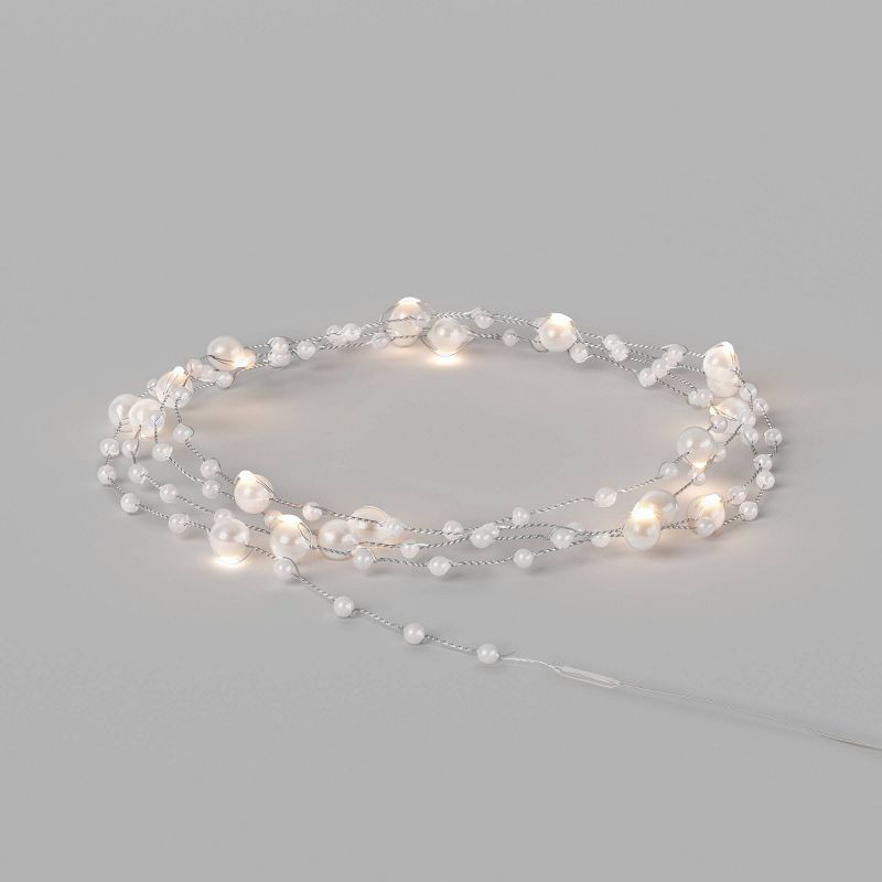 slide 1 of 4, Fairy Pearl String Lights White - Room Essentials™, 1 ct