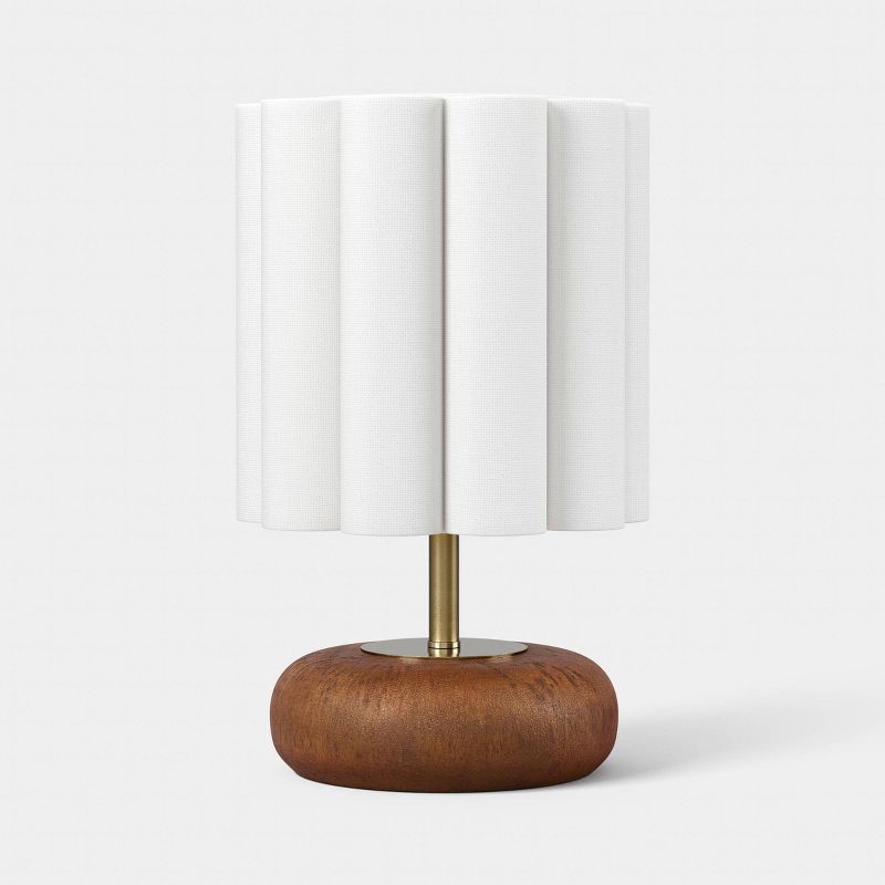 slide 1 of 4, Mini Faux Wood Lamp Medium Brown - Room Essentials™, 1 ct