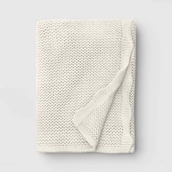 Knit Throw with Scalloped Edge Ivory - Threshold™