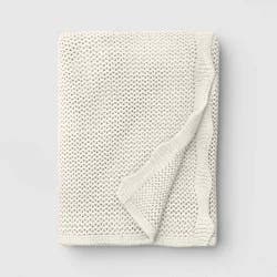 Knit Throw with Scalloped Edge Ivory - Threshold™