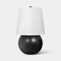 Mini Ceramic Lamp with Finial Black - Room Essentials™