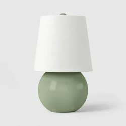 Mini Ceramic Lamp with Finial Green - Room Essentials™
