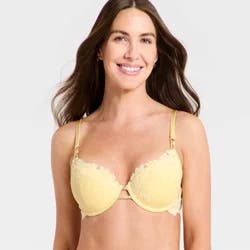 Women's Lace Lightly Lined Demi Bra - Auden™ Yellow 40C