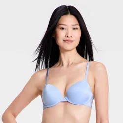 Women's Demi T-Shirt Push-Up Bra - Auden™ Light Blue 34DD
