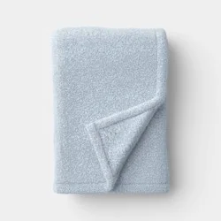 50"x70" Heathered Comfort Plush Throw Blue/White - Room Essentials™