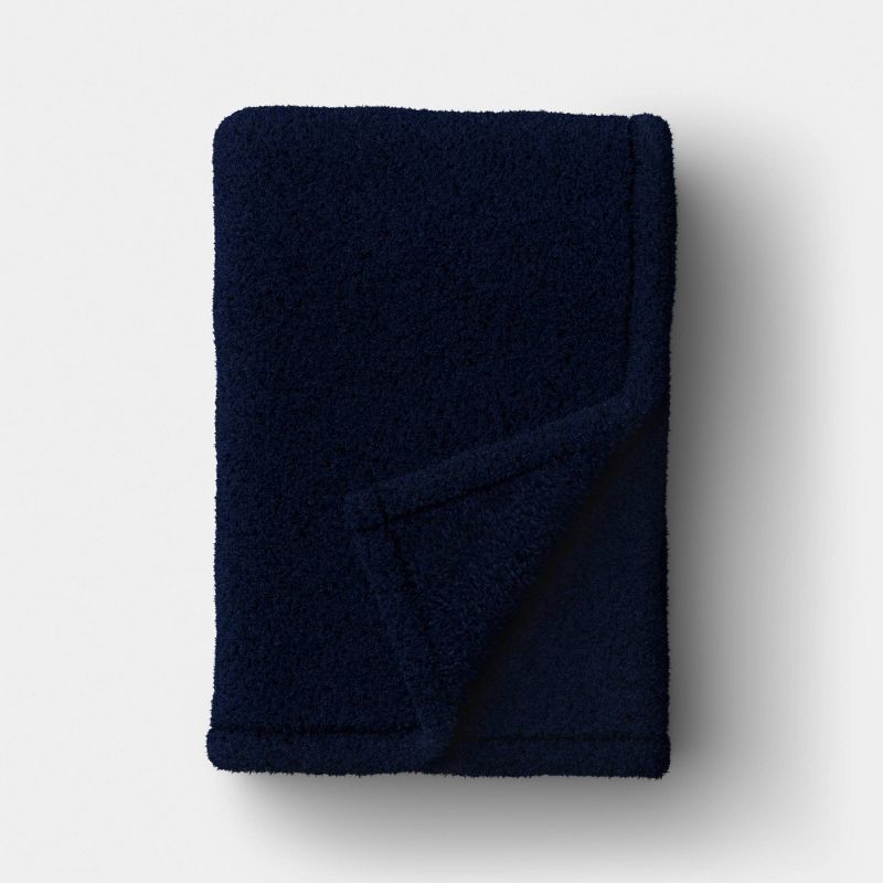 slide 1 of 5, 50"x70" Solid Comfort Plush Throw Navy - Room Essentials™, 1 ct