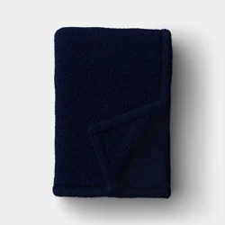 50"x70" Solid Comfort Plush Throw Navy - Room Essentials™