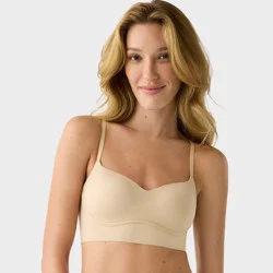 True & Co. Women's Lightly Lined Wireless Bralette - Nude L