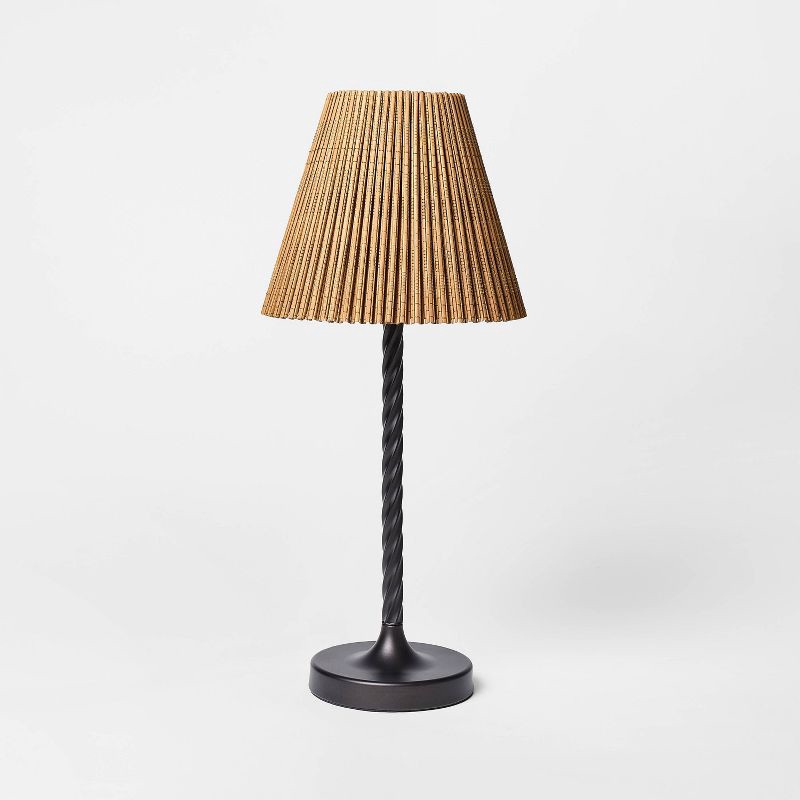 slide 1 of 4, Threshold designed w/Studio McGee Twisted Metal with Natural Shade Table Lamp - Threshold™ designed with Studio McGee, 1 ct