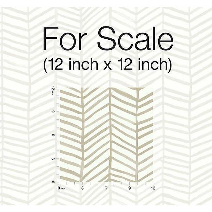 slide 9 of 9, RoomMates Cat Coquillette Herringbone Peel & Stick Wallpaper - Tan/White, 1 ct