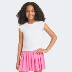 Champion Girls' Sleeveless Textured Knit T-Shirt - Bright White S