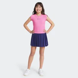 Champion Girls' Pleated Mesh Skort - Dark Blue L
