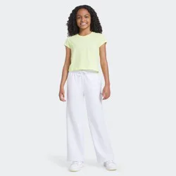 Champion Girls' French Terry Wide Leg Pants - Bright White S