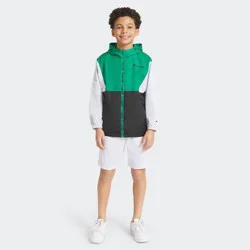 Champion Boys' Colorblock Windbreaker Jacket - Green/White/Black S