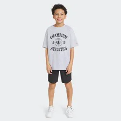 Champion Boys' Oversized Graphic T-Shirt - Heathered Gray M