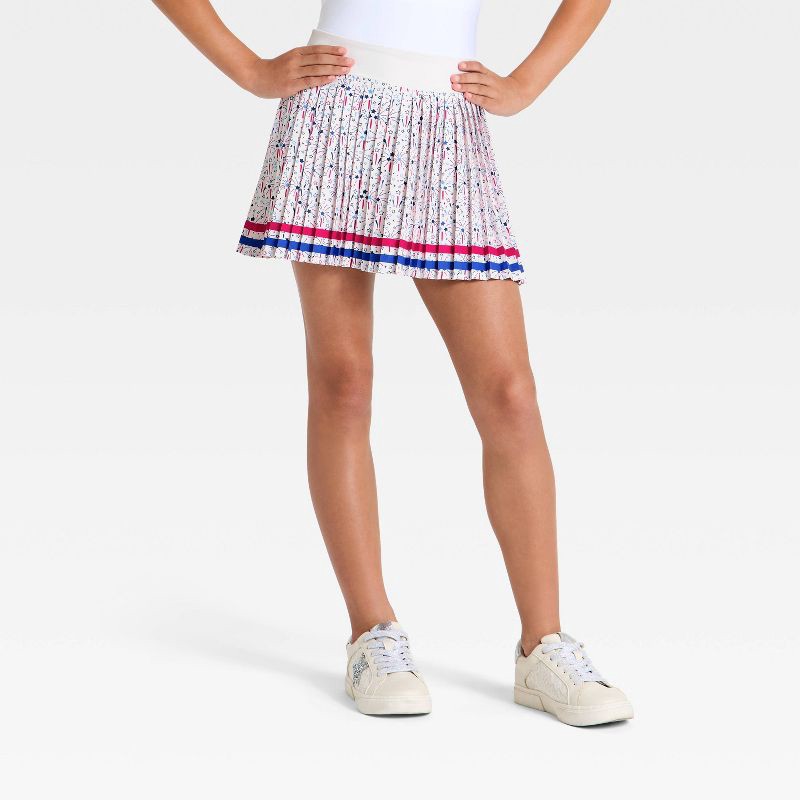 slide 1 of 3, Girls' Pleated Active Skort - All In Motion™ Cream S, 1 ct