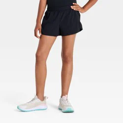 Girls' Side Ruched Active Shorts - All In Motion™ Black XL