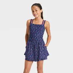 Girls' 4th of July Active Romper - All In Motion™ Blue XL