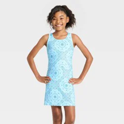 Girls' High Neck Active Dress - All In Motion™ Blue M