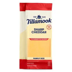 Tillamook Farmstyle Sharp Sliced Cheddar Cheese - 16oz/16ct