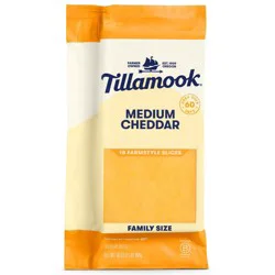 Tillamook Farmstyle Medium Sliced Cheddar Cheese - 16oz/16ct