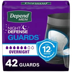 Depend Night Defense Guard Incontinence Liner - Overnight - One Size - 42ct